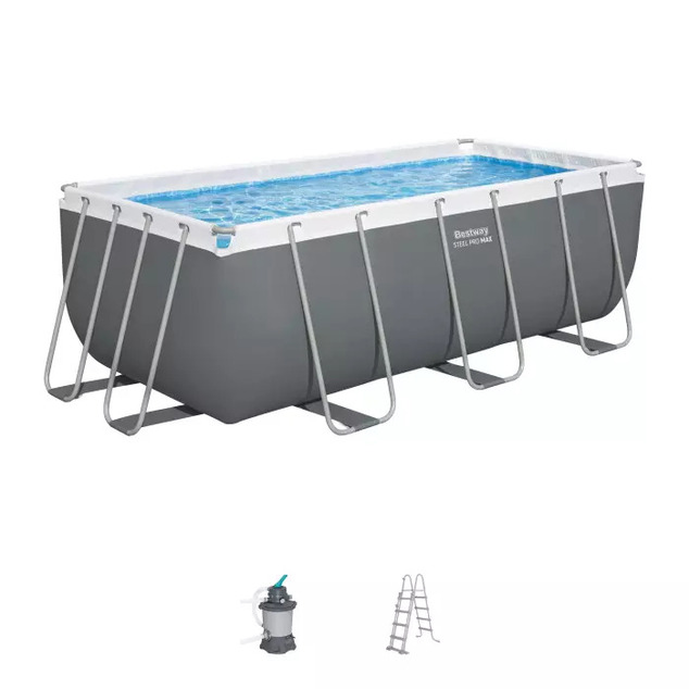 Vrtni bazen Bestway 56457 Power Steel 4,12m x 2,01mx 1,22m Pravokoten s peskom. filter.