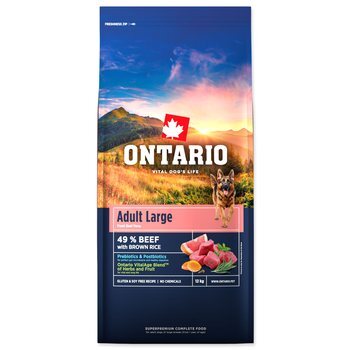 Krmivo Ontario Adult Large Beef &amp; Brown Rice 12kg
