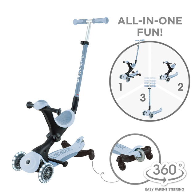 Globber kolobežka Go Up deluxe lights ecologic 360 ° blueberry