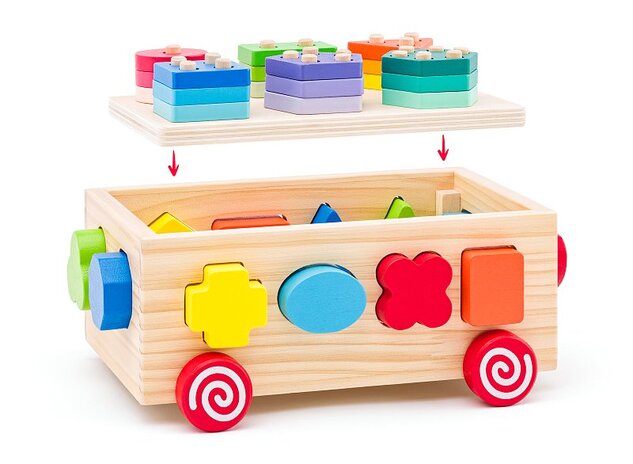 Woody Wagen mit Formen 3in1