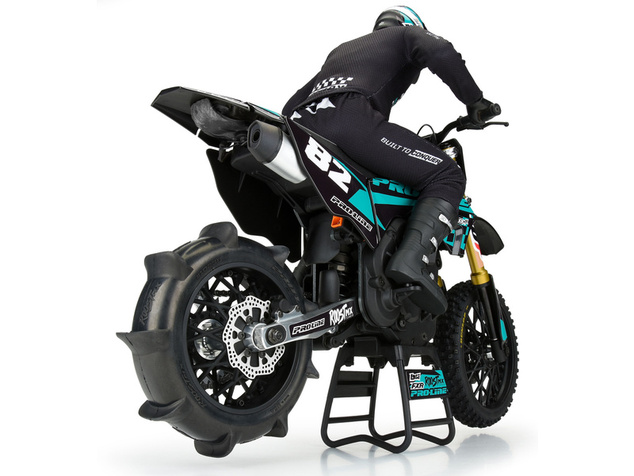 Pro-Line koleso 1:4, pneu Roost MX Sand/Snow Paddle zadný, disk čierny (1): PROMOTO-MX