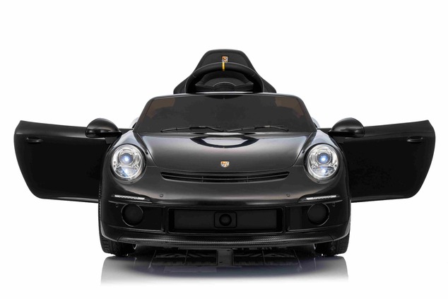 Elektrické autíčko RUF GT 12V, čierne, Otváracie dvere, 2.4 GHz diaľkové ovládanie, LED sv