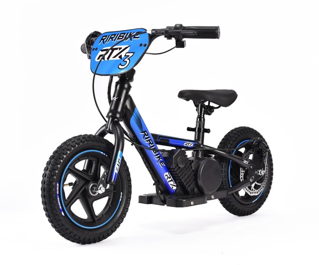 Detské elektrické odrážadlo RIRIBIKE RTX3 24V (12”), modré, Lítiová batéria, 100W motor, K