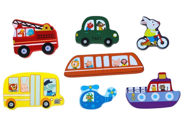 2Kids Toys Fa puzzle Közlekedési eszközök összekapcsolható
