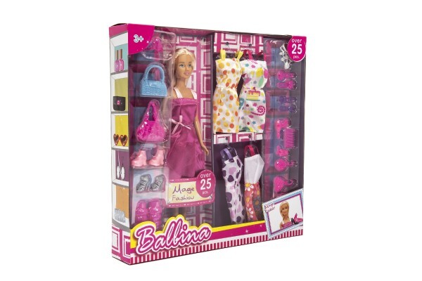 Bábika modelka plast 30 cm s oblečením s doplnkami