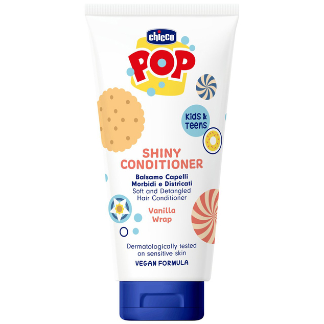 CHICCO Kondicionér na vlasy POP Vanilla Shiny 150ml s masážnou kefou na pokožku hlavy