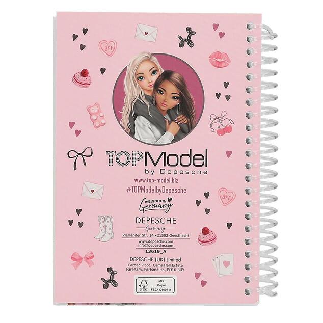 Top Model Špirálový zošit so stránkami pre návrhy