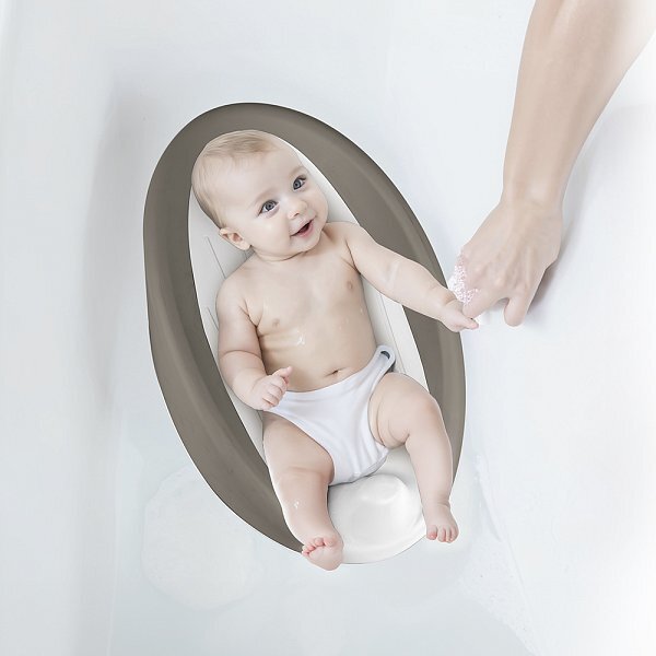 Dolu Lettino antiscivolo per bambini da bagno, grigio, 20x55,5x35 cm