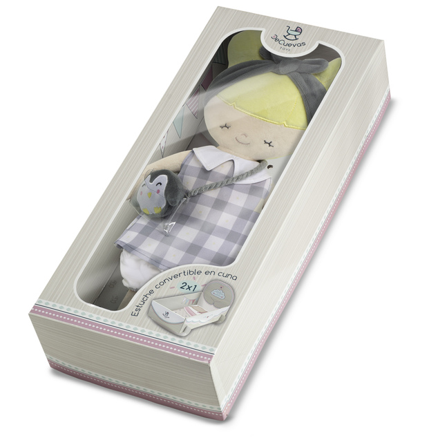 DeCuevas 20047 Bambola di peluche PIPO - 36 cm con culla