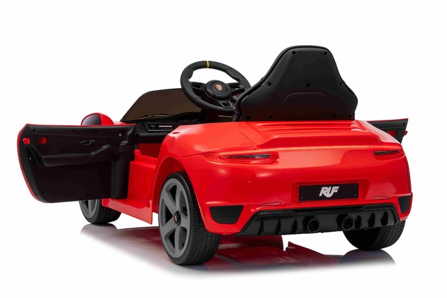 Elektrické autíčko RUF GT 12V, červené, Otváracie dvere, 2.4 GHz diaľkové ovládanie, LED s
