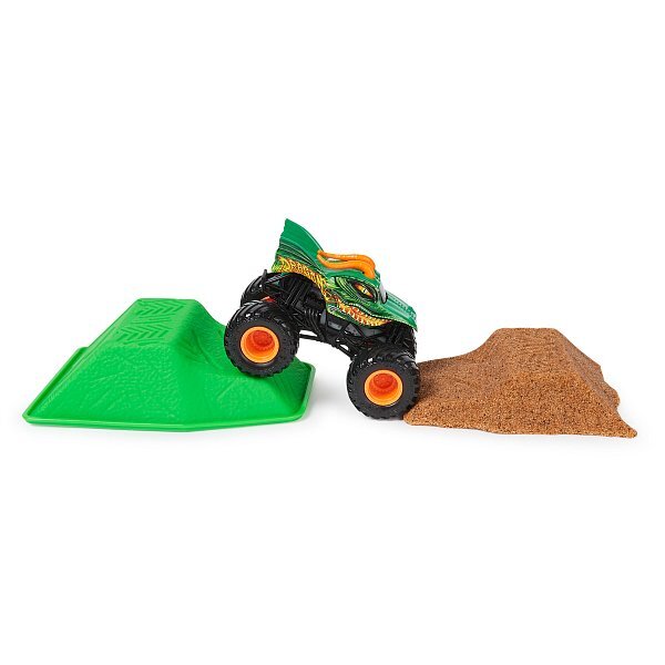 Monster Jam - zberateľský kovový model Monster Truck, Dragon set s doplnkami, 1:64