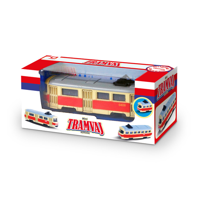Kovová retro električka mini 8,5 cm