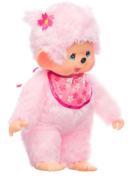 Monchhichi Mončiči ragazza rosa con bavaglino 45cm