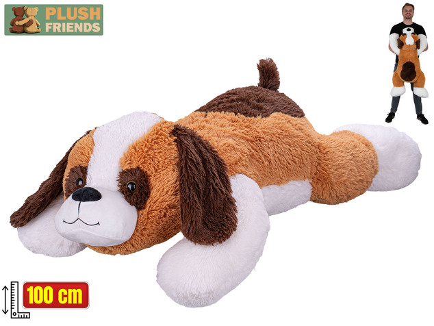Plush Friends Saint Bernard din pluș 100 cm culcat