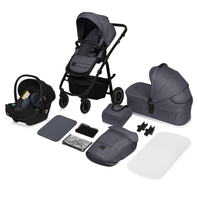 Lionelo Kočík kombinovaný Amber Plus 3v1 Grey Graphite