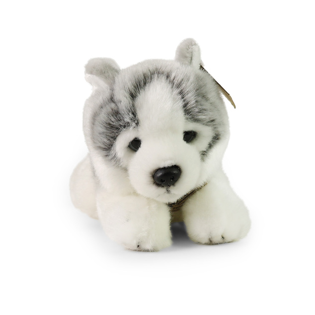 Cane husky di peluche sdraiato 20 cm Eco-Friendly