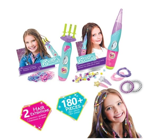 TASIA - Ensemble de tissage et décoration de cheveux 2 en 1 avec 180 pièces