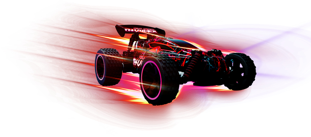 R/C coche todoterreno buggy 1:18 LUMINOUS RACING 2,4GHz - ROJO