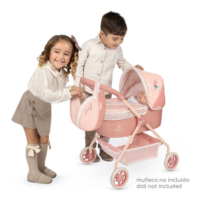 DeCuevas 86074 Môj prvý kočík pre bábiky s taškou Tulipe 2025 - 56 cm