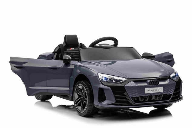 Elektrické autíčko Audi RS E-tron GT 12V, sivé, široké jednomiestne sedadlo, 2,4 GHz diaľk