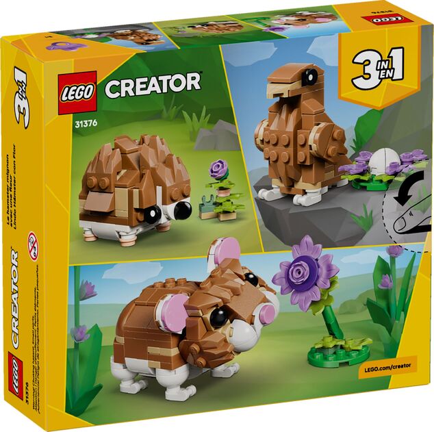 LEGO® Creator 3 v 1 31376 Roztomilý škrečok s kvetinou