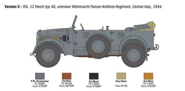 Model Kit katonai 6597 - Kfz. 12 Horch 901 type 40 frühen Ausf (1:35)