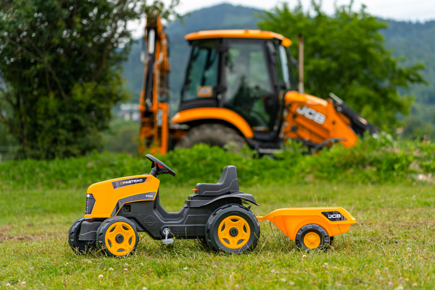 Falk Tractor de pedales JCB con remolque