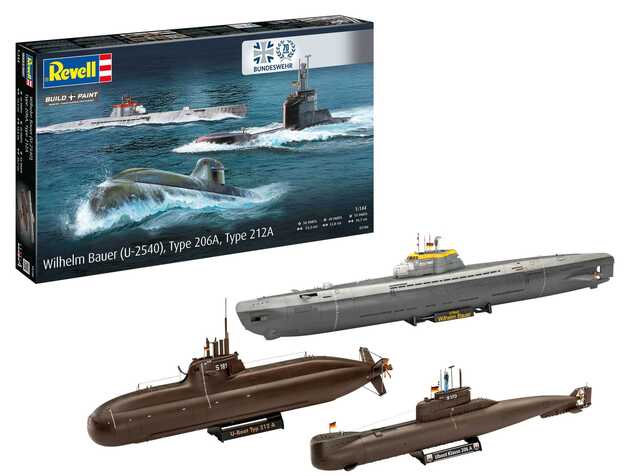 Plastikmodellbausatz U-Boot 05186 - 70 Jahre Bundeswehr: Wilhelm Bauer, Typ 206A, Klasse 2 (1:144