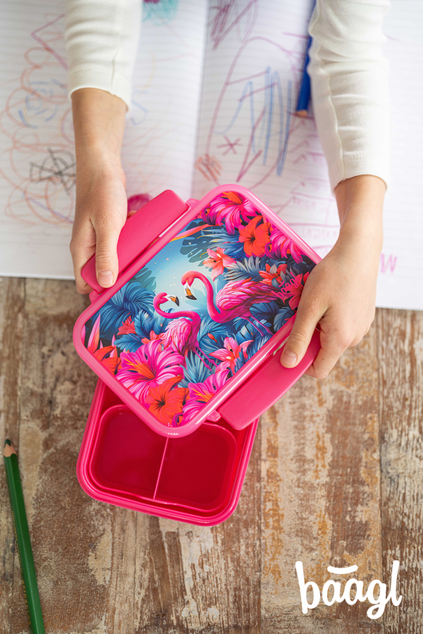 BAAGL Brotdose mit Fächern Flamingo