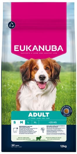 Krmivo EUKANUBA Adult Small and Medium rich in lamb 12 kg