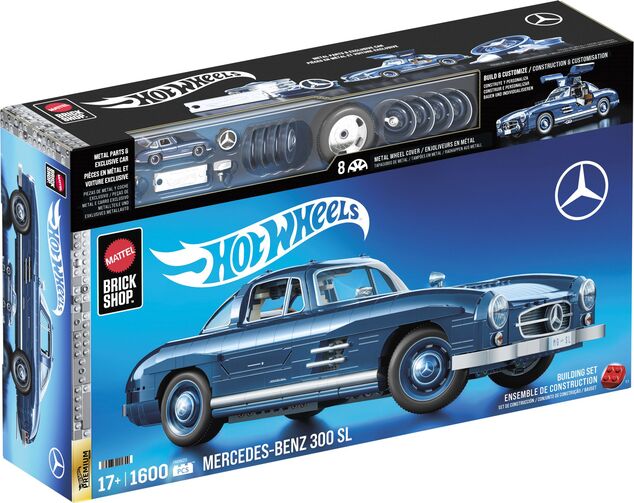 Mattel Brick Shop modèle à construire Hot Wheels - Mercedes-Benz 300SL (Série Premium)