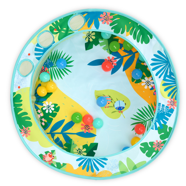 BRIGHT STARTS Piscine de jeu avec balles Rowdy Rainforest™ Stow &amp; Go, 6m+