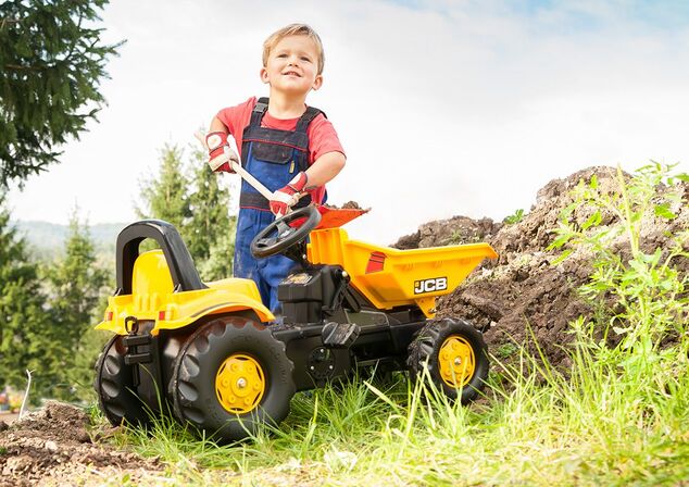 Rollytoys Šliapací traktor Rolly Kid Dumper JCB, žltý