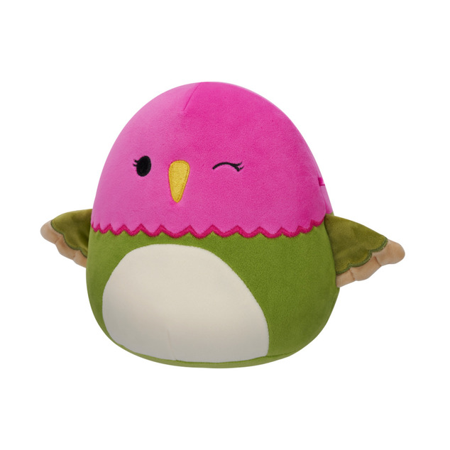 SQUISHMALLOWS Vtáčik fuksiovo-zelený plyšová hračka 20cm