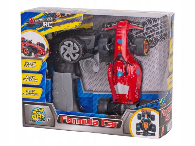 Roadstar R/C formula rossa 13,5cm 2,4GHz piena funzione a batteria ricaricabile con luce