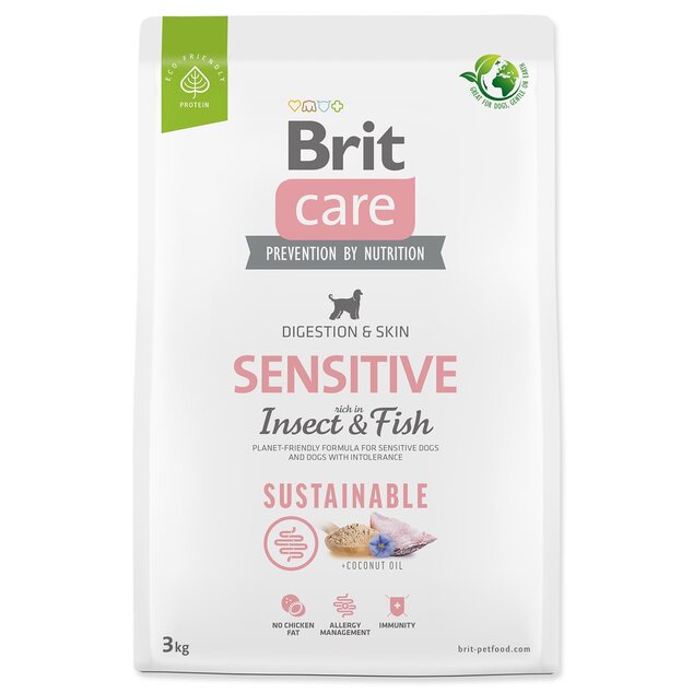 Krmivo Brit Care Dog Sustainable sensitive Insoct &amp; Fish 3kg