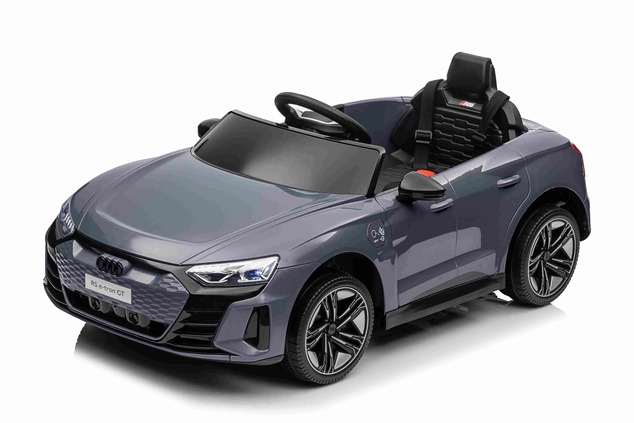 Elektrické autíčko Audi RS E-tron GT 12V, sivé, široké jednomiestne sedadlo, 2,4 GHz diaľk