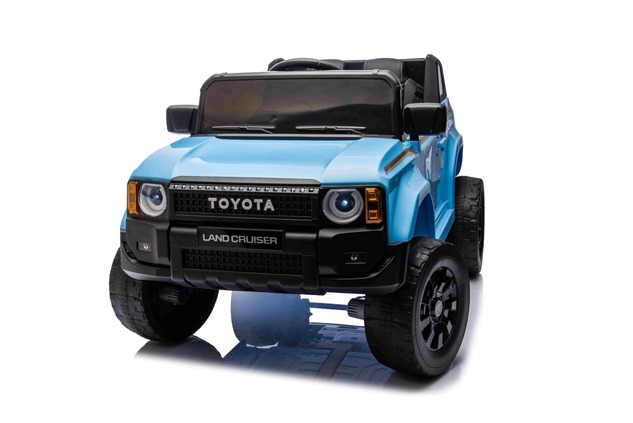 Elektrické autíčko Toyota Landcruiser 12V, modré, široké jednomiestne sedadlo, 2,4 GHz dia