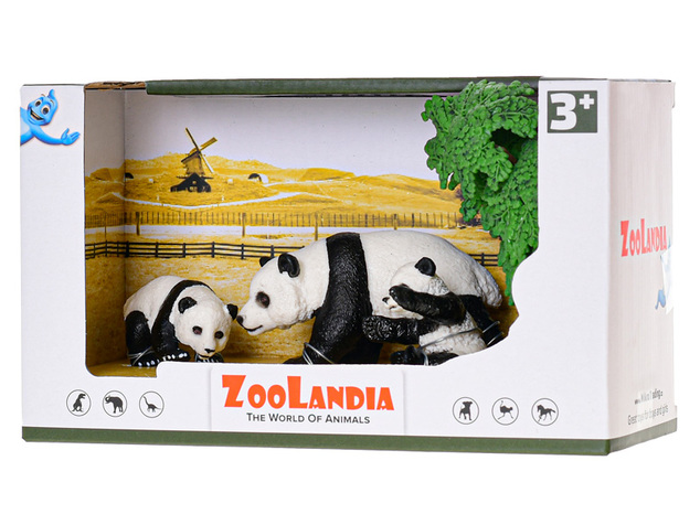 Zoolandia panda s mláďatami a doplnkami