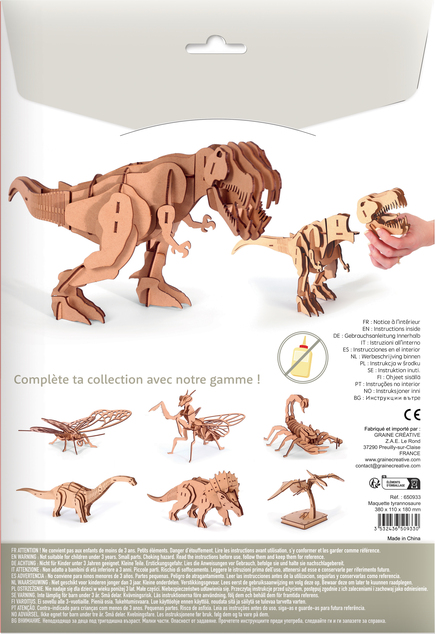 GRAINE CREATIVE 3D Puzzle T-rex 49kos