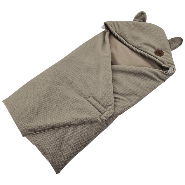 EKO Fußsack für Autositz Baumwolle Velvet Dunkel Beige 110x100cm