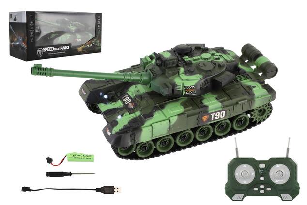 Carro armato RC 2,4GHz con pacco ricaricabile con luce con suono 37x18x16cm