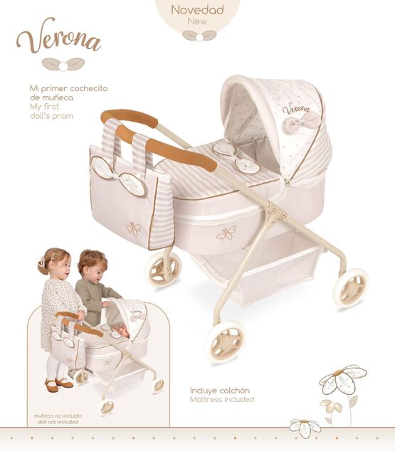 DeCuevas 86078 Moj prvi kolica za lutke s torbom Verona 2024 - 56 cm