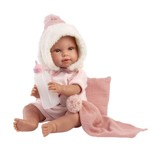 Llorens 63802 NEW BORN - muñeca bebé realista con sonidos y cuerpo de tela suave