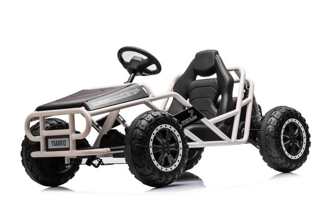 Elektrische Go-Kart SPORT-KART 24V, schwarz, EVA-Räder, Kunstledersitz, 2 x 50W Motor,