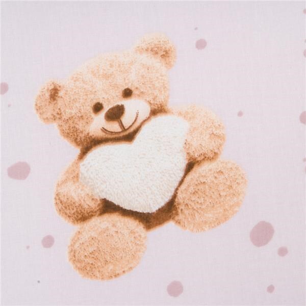 Bavlnené prestieradlo do kočíka New Baby Love Teddy Bear pink 35x75 cm