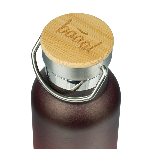 BAAGL Termofľaša s bambusovým viečkom Gradient červeno-čierna, 500 ml