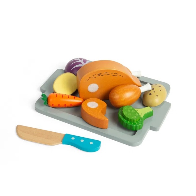 Bigjigs Toys Súprava Pečené kura so zeleninou