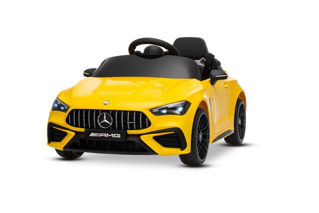 Elektrické autíčko Mercedes CLE 12V s pohonom zadných kolies, žlté, Jednomiestne, Lítiová
