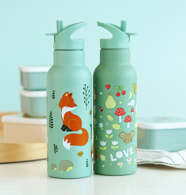 A Little Lovely Company - nerezová fľaša na pitie, 500 ml - kamaráti z lesa